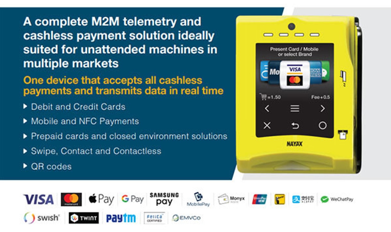 Modern Payment Solutions - Nayax Cashless Payments